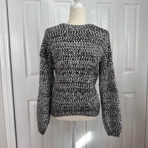 Oversized Chunky Knit Black and White Sweater